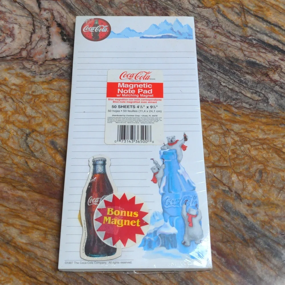 Coca-Cola Magnetic Note Pad Paper -NEW